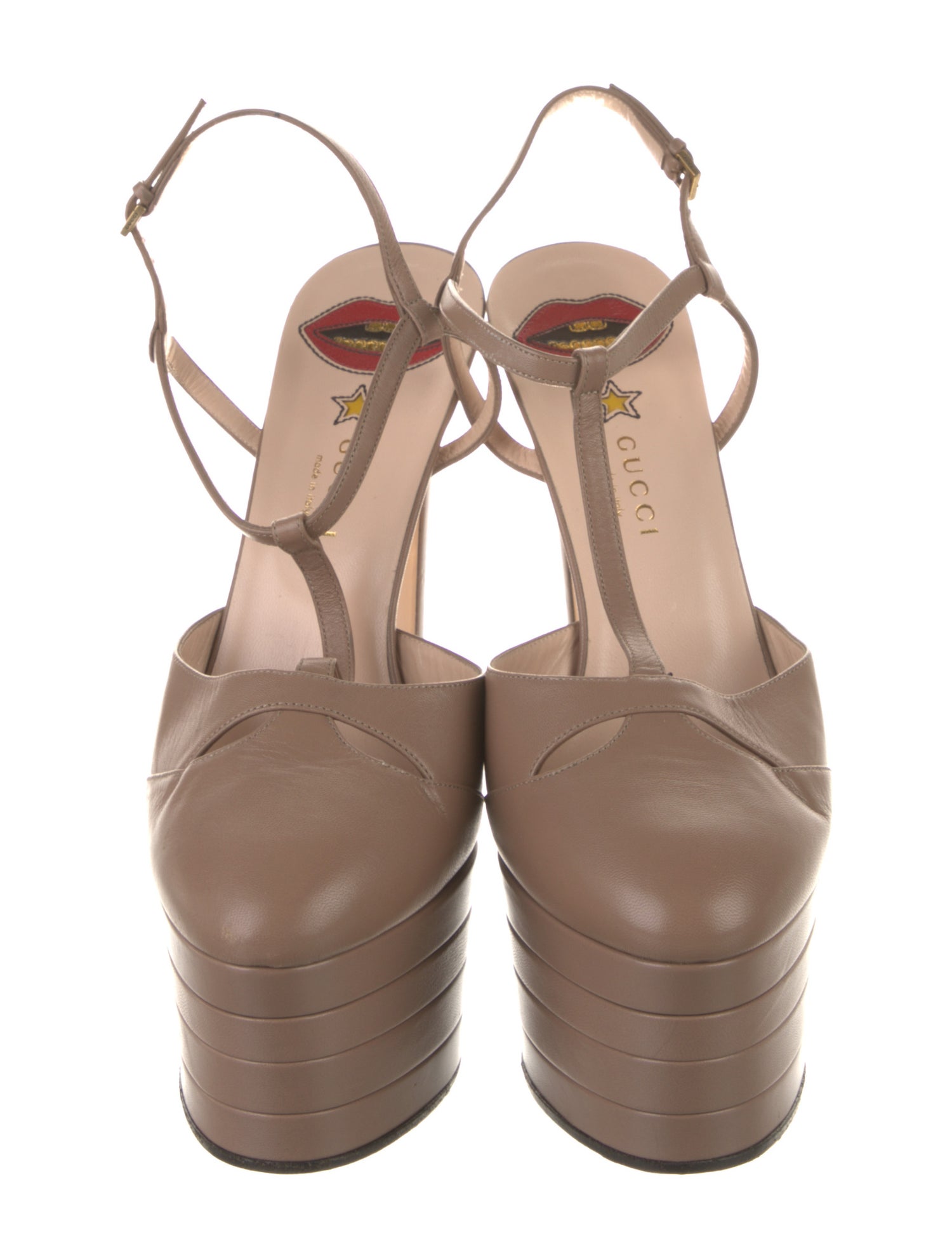 Gucci Leather T-Strap Pumps